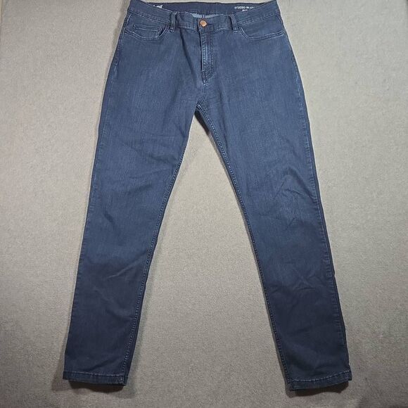 Mugsy Studio Blue Jeans Mens 38x34 Blue Stretch Denim Straight Leg FLX3NSB - Picture 1 of 10